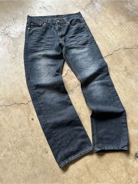 Men's Straight Fit Dark Blue Jeans